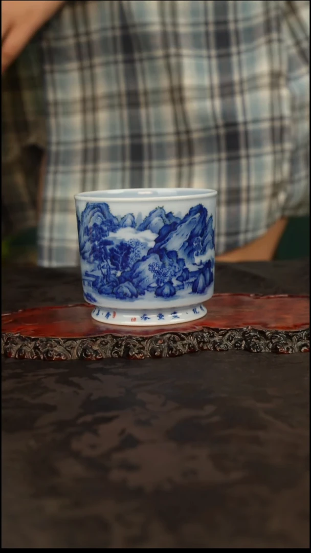 画堂春山水图轴高其佩蓝上蓝
