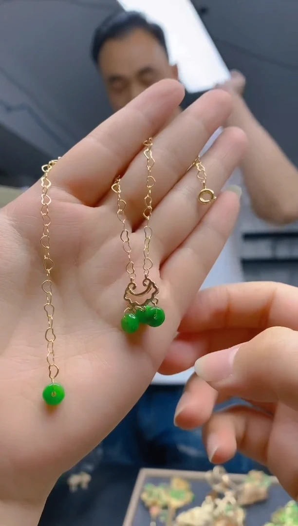 翡翠合金耳饰033翡翠脚链