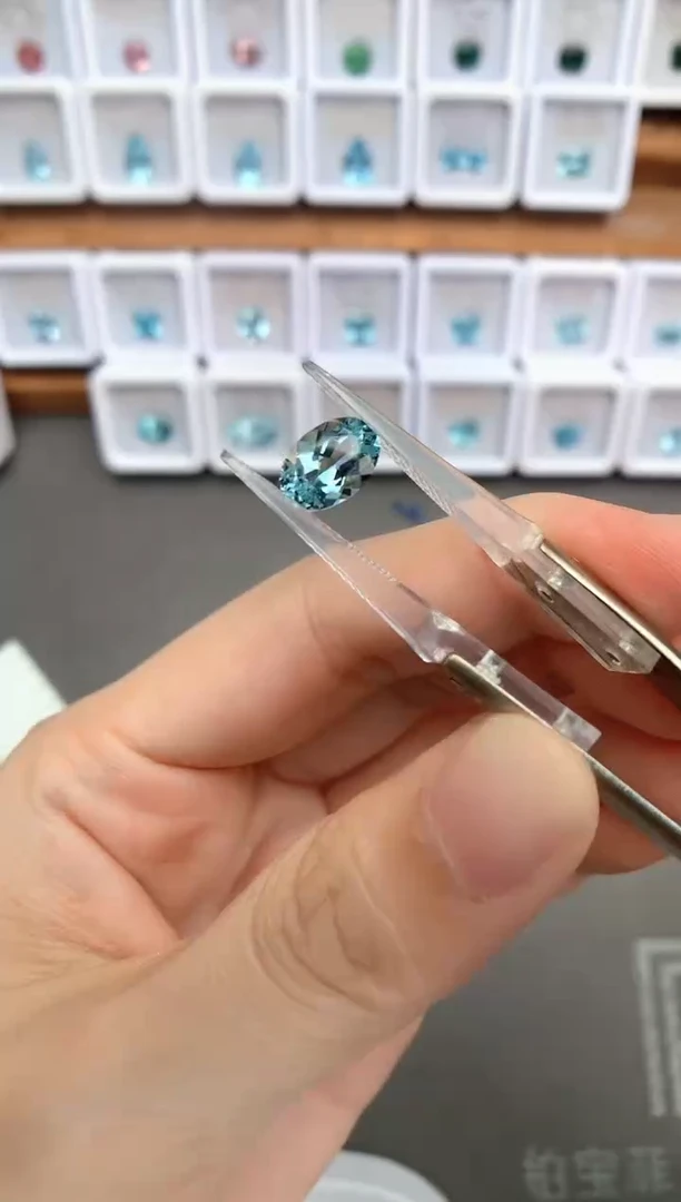 未镶嵌裸石定制海蓝宝石1.65ct 01013 圣玛