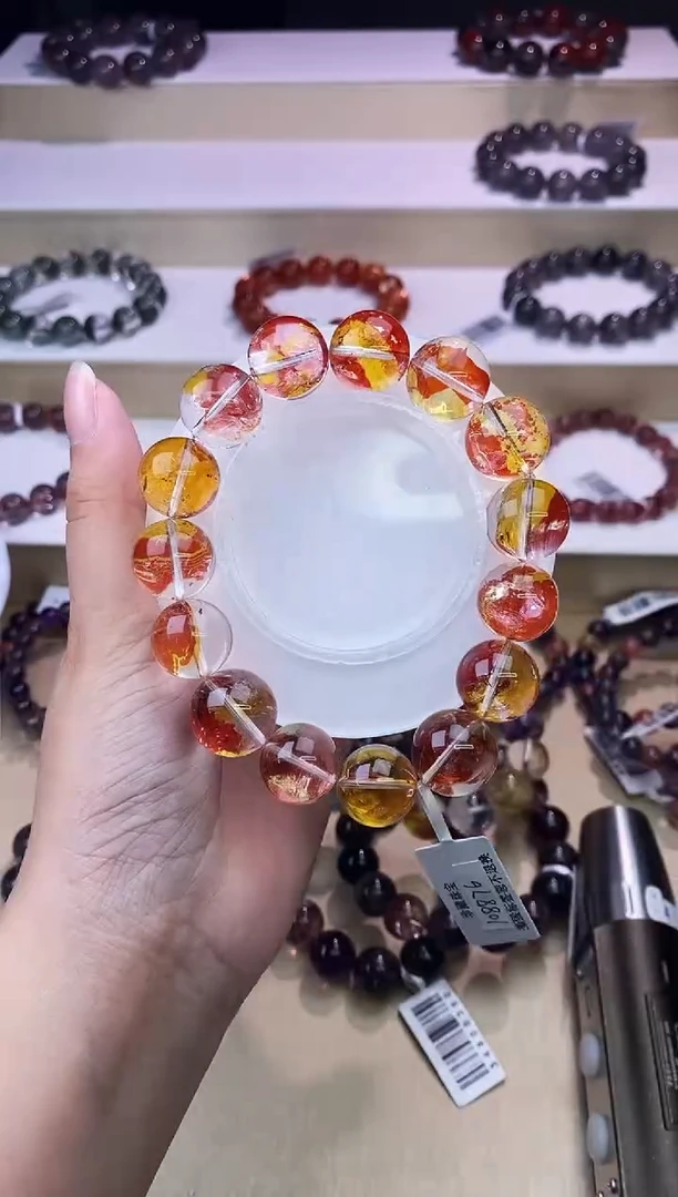 水晶手链未镶嵌锦鲤胶花单圈15m+