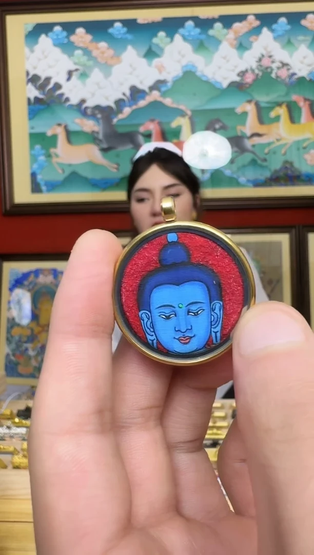 吊坠药老师-热贡纯手绘周毛