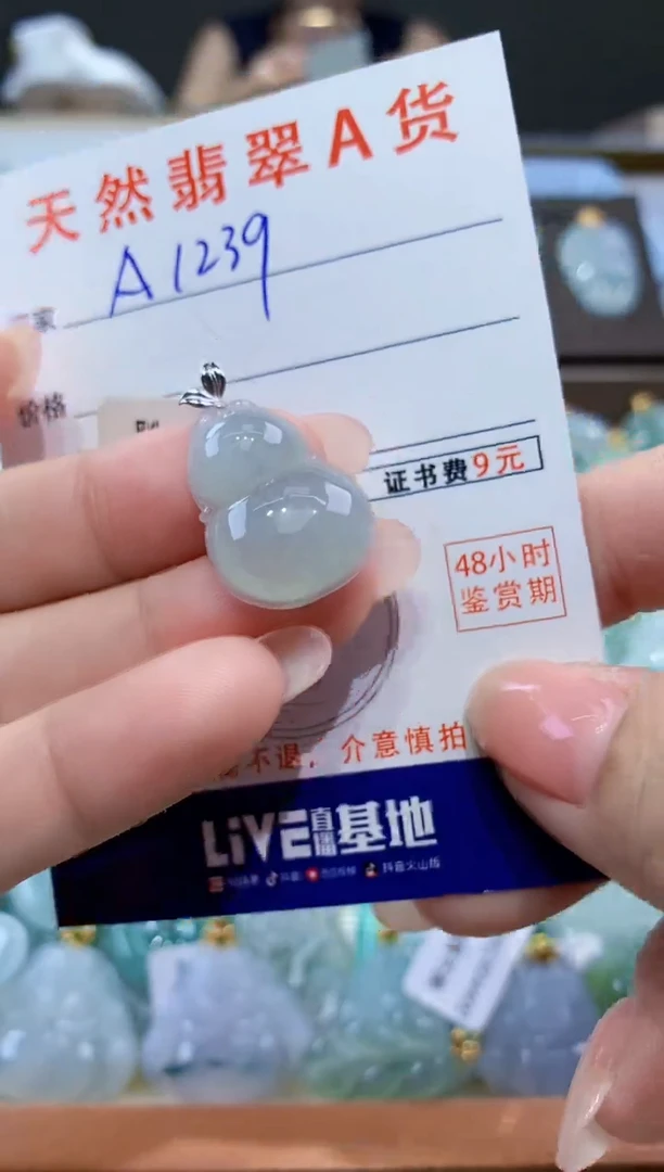 颈饰18K金镶嵌翡翠天然翡翠A货挂件
