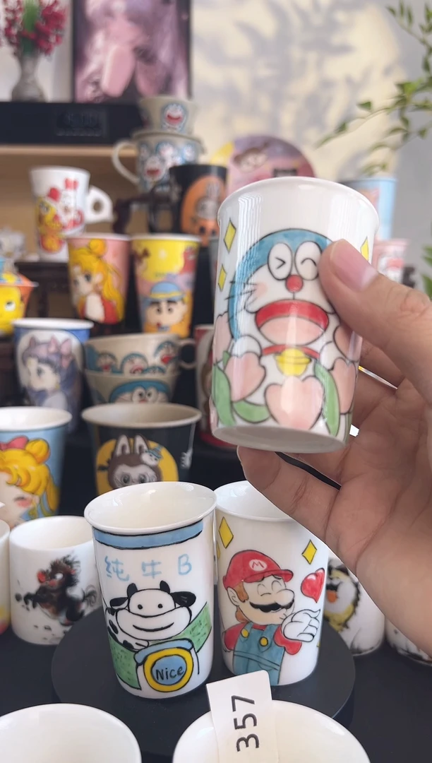 【闪购商品】摆件手工手绘陶瓷小杯杯