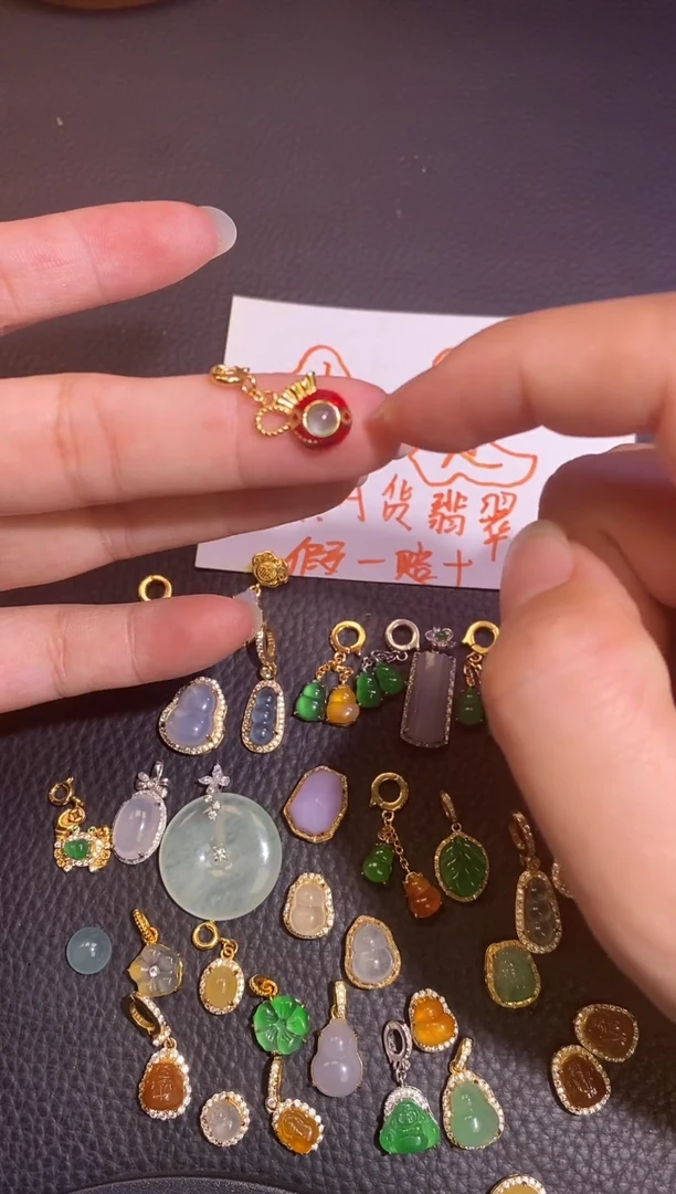 颈饰银S925镶嵌翡翠a货翡翠