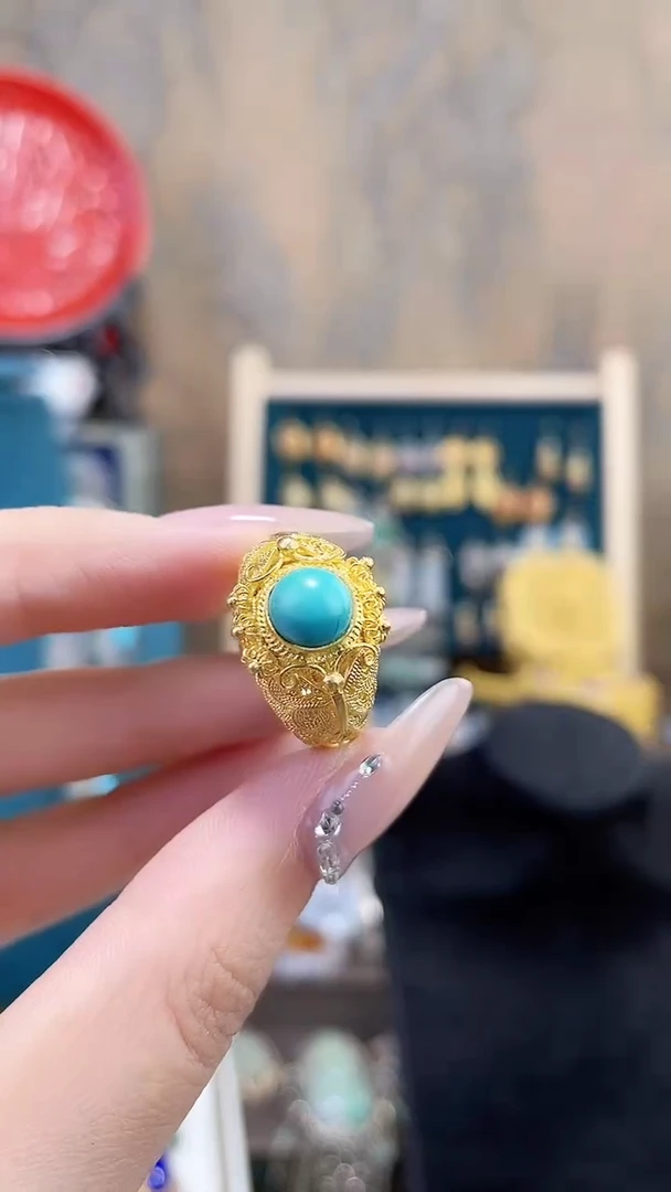 非遗手工花丝镶嵌耳环