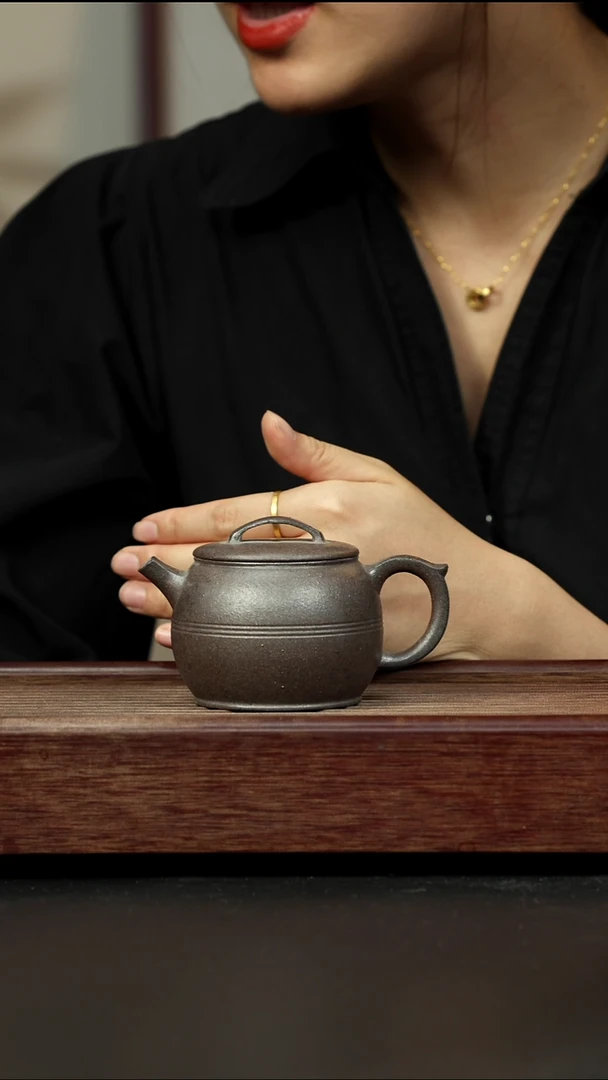 紫砂茶壶岩中泥三拼 腰线汉瓦