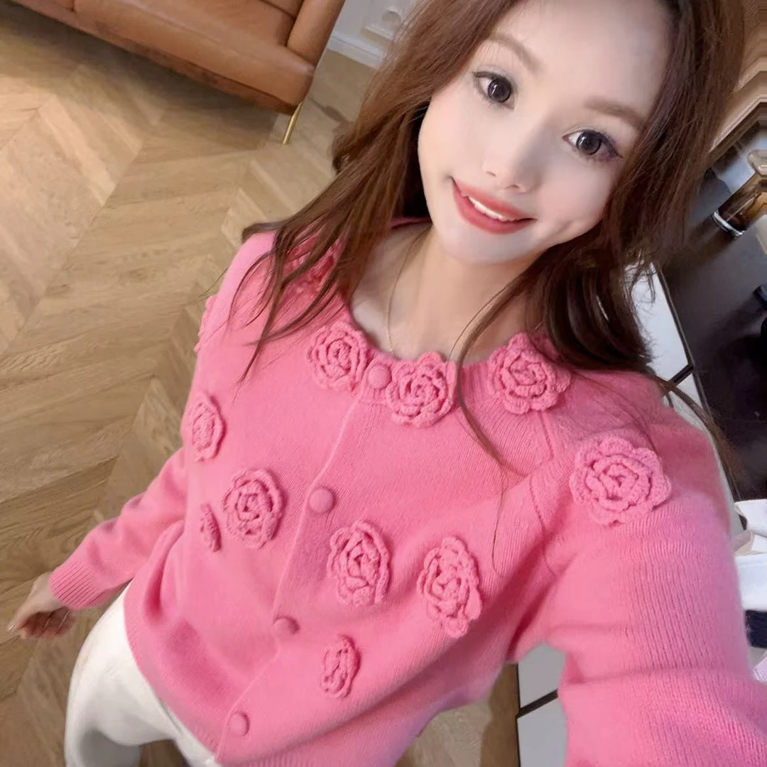 YTTRIUM LIN[山茶花开衫]新款长袖时尚气质（不能机洗甩干）42790