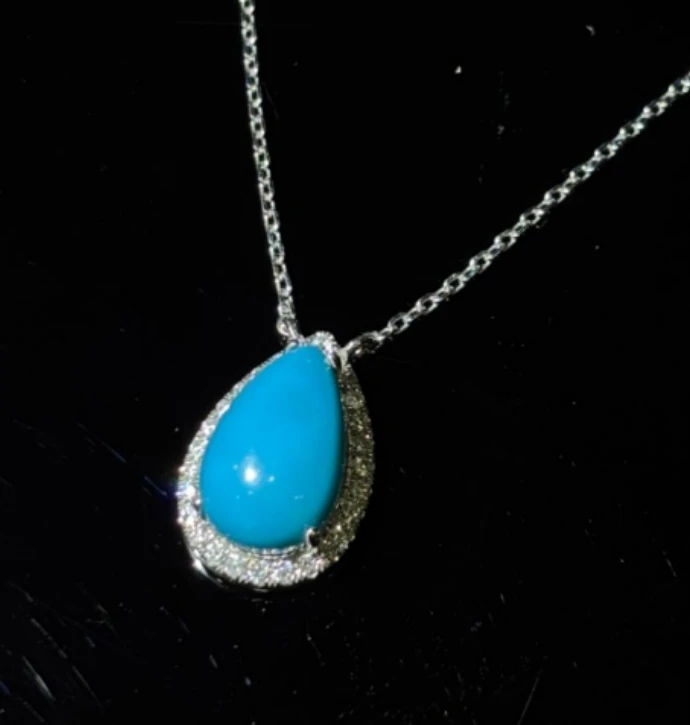 【PEIDI珠宝 】重金 绿松围镶水滴项链 ZSXL0322