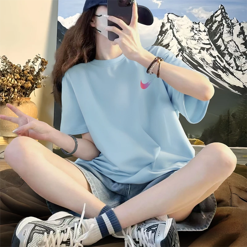 奥特莱斯官方正品大码女款t恤短袖t恤潮牌大t恤女宽松纯棉爆款