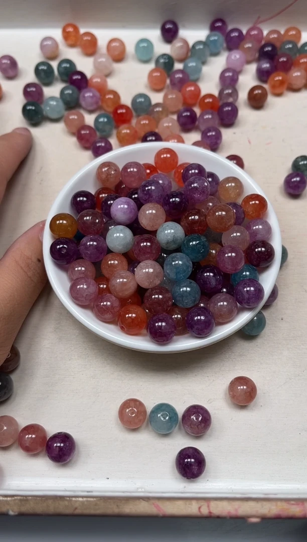 散珠未镶嵌碧玺M495七彩碧玺10mm10颗9.9元