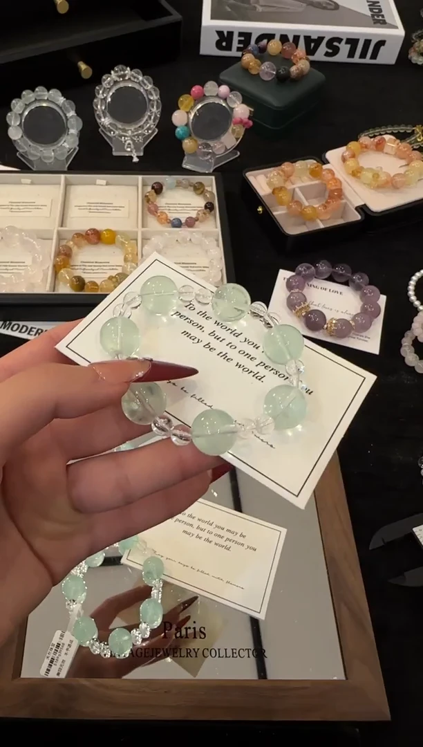 未镶嵌手链水晶绿萤石x3394