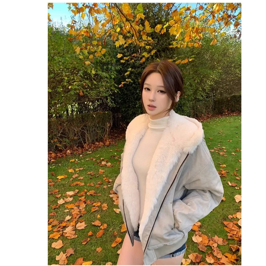 "一件过冬"座山雕大理石水貂毛连帽帆布棉服棉衣加厚潮牌男女外套