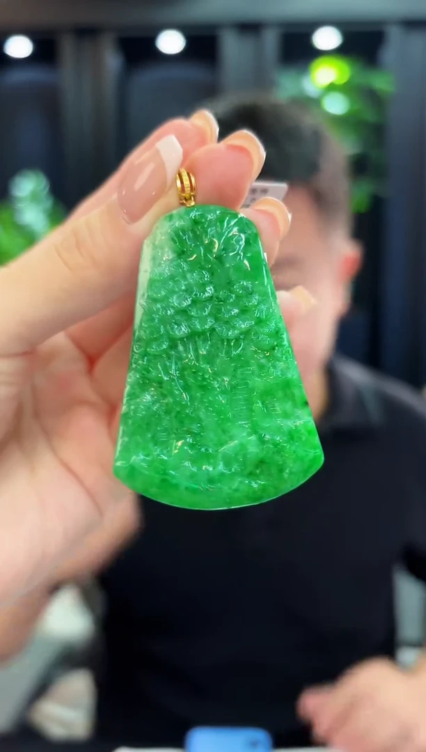 吊坠(不含链)18K金镶嵌翡翠 缅料A货/支持复检/一件