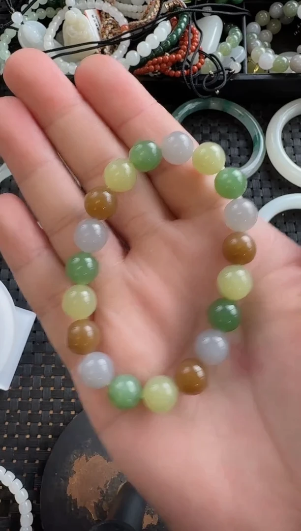 颈饰未镶嵌和田玉10mm多宝手串