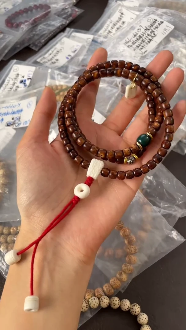 星月菩提吊坠精工级珀金7*6直切长串