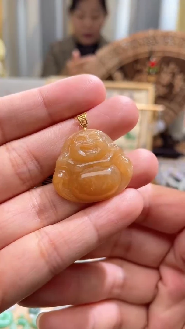 【闪购商品】翡翠颈饰18K金镶嵌佛公