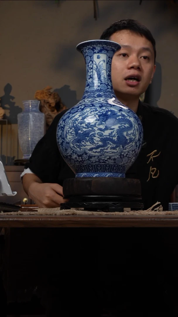 摆件WN问泥景德镇陶瓷花瓶摆件
