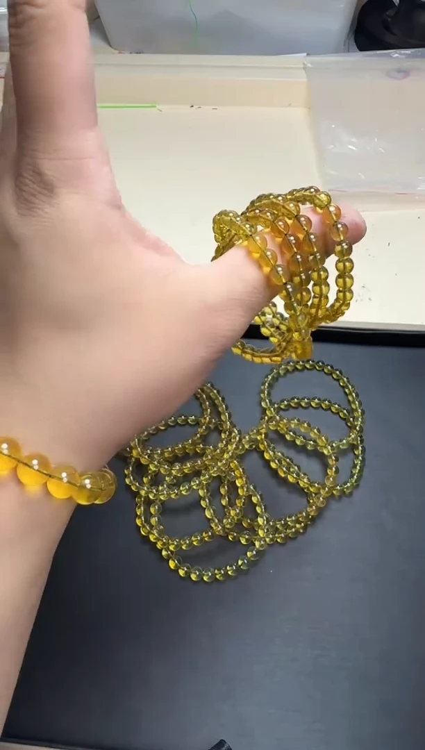 未镶嵌蓝珀手串蓝珀卡6多样性发其一