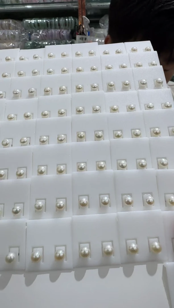 银S925镶嵌淡水珍珠耳饰淡水无核珍珠耳钉（小）多样性发其一