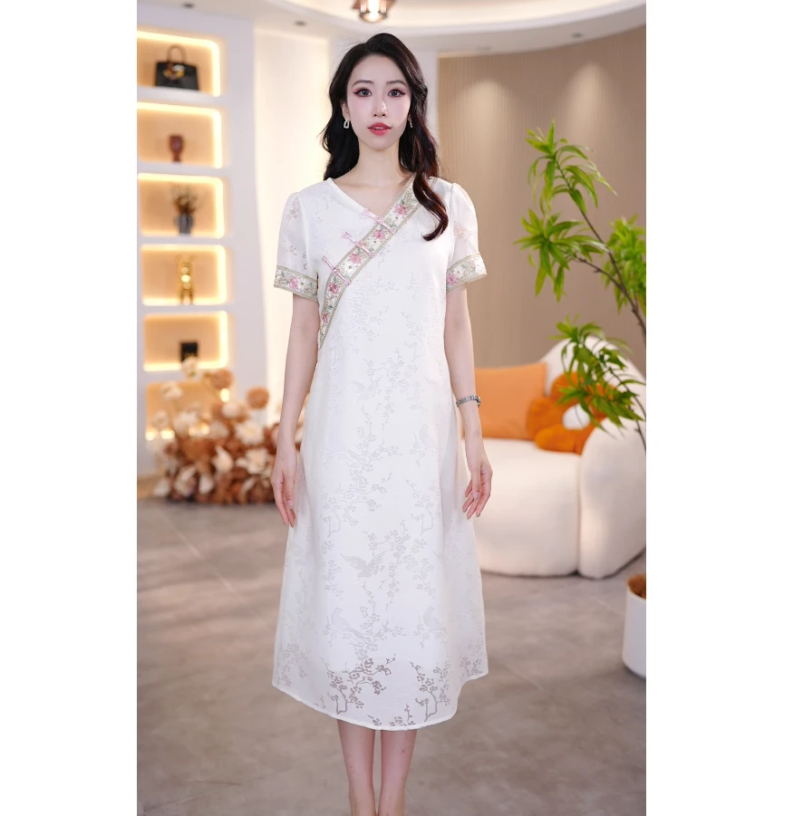 【SJYH2139】2025年夏季新款时尚优雅减龄连衣裙显瘦气质