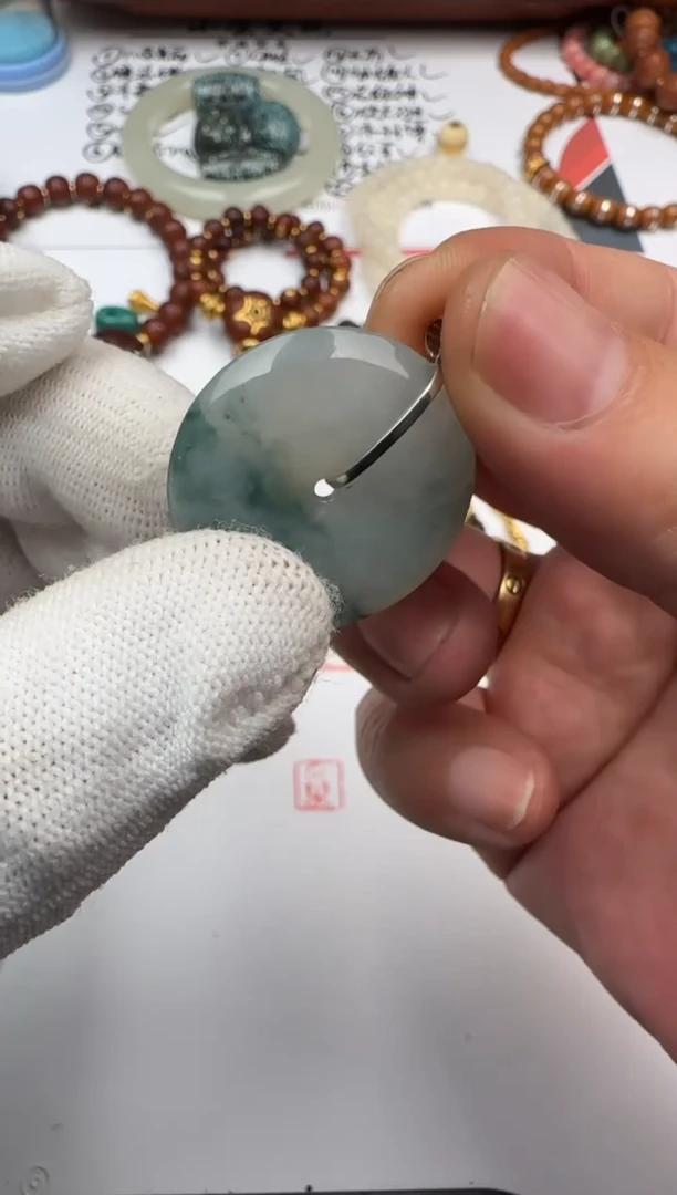 吊坠(不含链)18K金镶嵌翡翠翡翠 吊坠