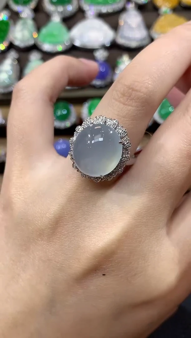 18K金镶嵌戒指翡翠A2