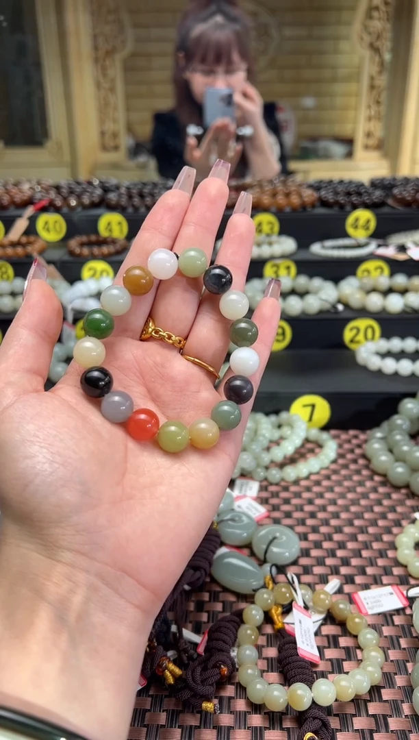 【闪购商品】和田玉手串未镶嵌和田玉多宝卡12手串