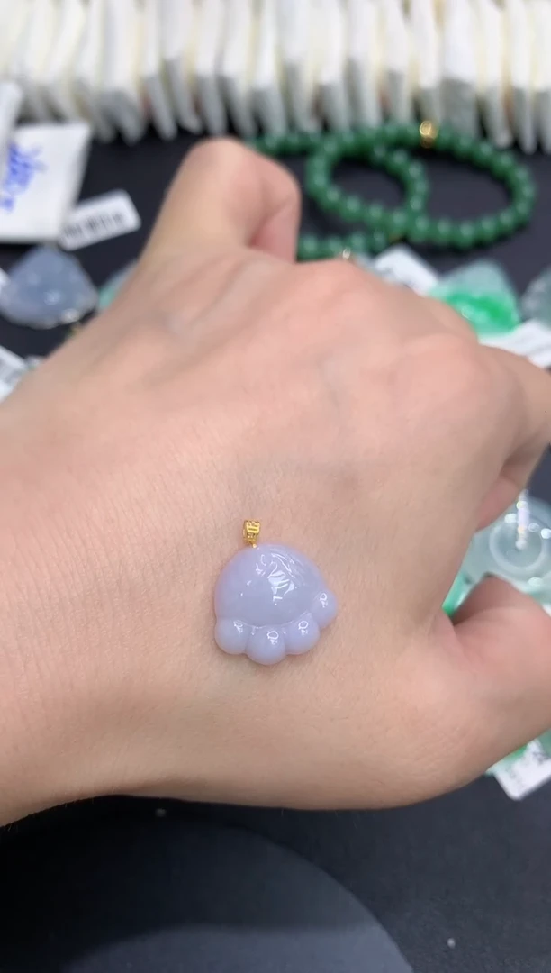 吊坠(不含链)18K金镶嵌翡翠111
