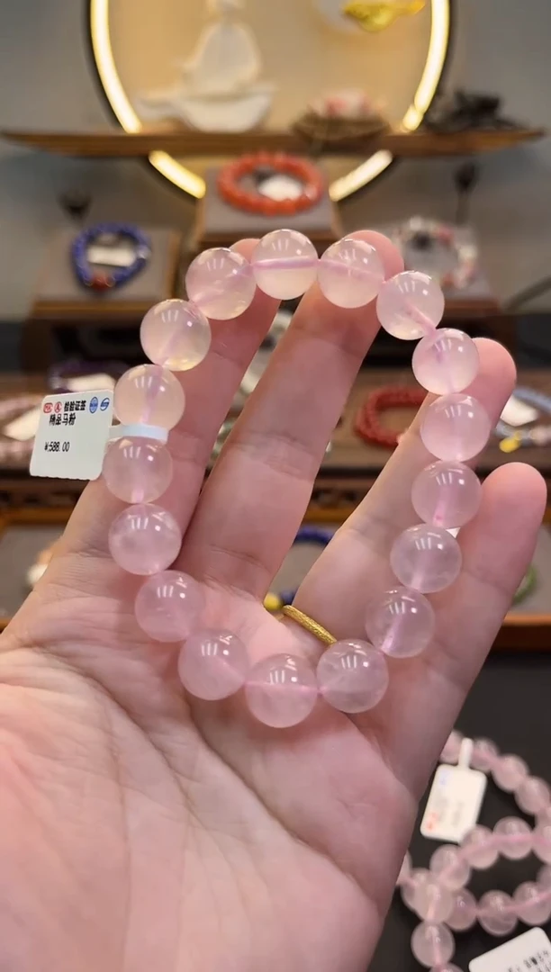 水晶手链未镶嵌货号1085 马达加斯加粉晶