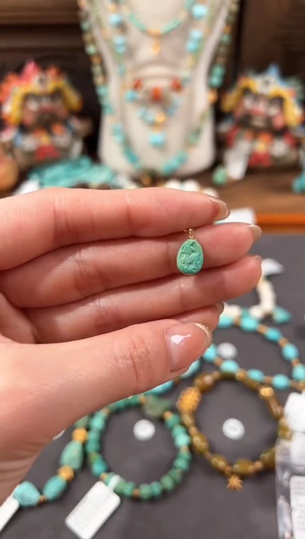 【闪购商品】绿松石提溜18K金镶嵌绿松石提溜