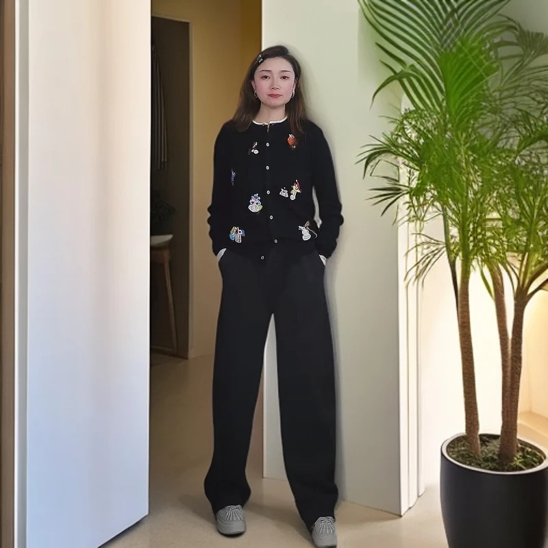 分割线加绒休闲裤 #997