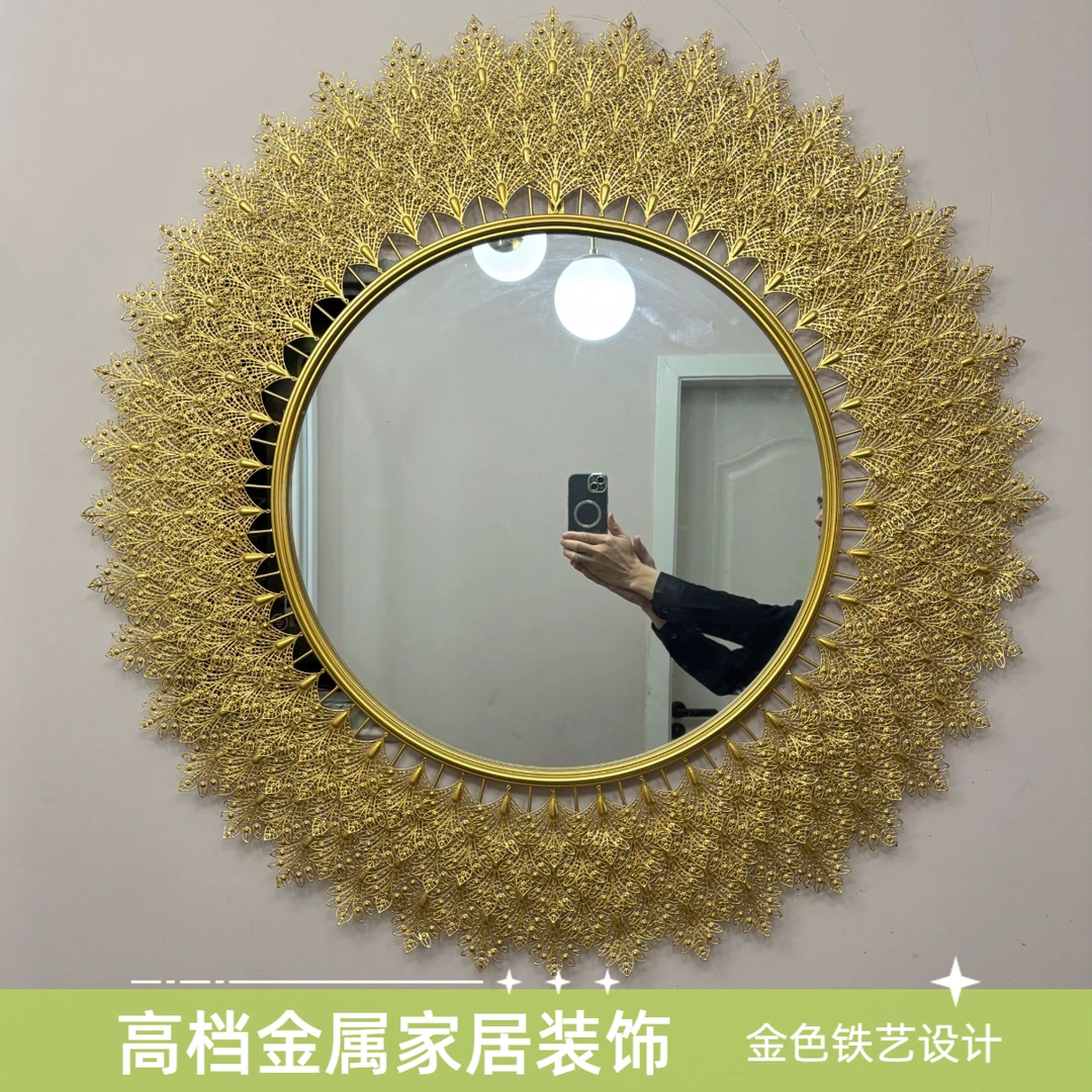 欧式金属玄关墙上装饰客厅沙发背景墙挂件酒店样板房轻奢软装壁饰