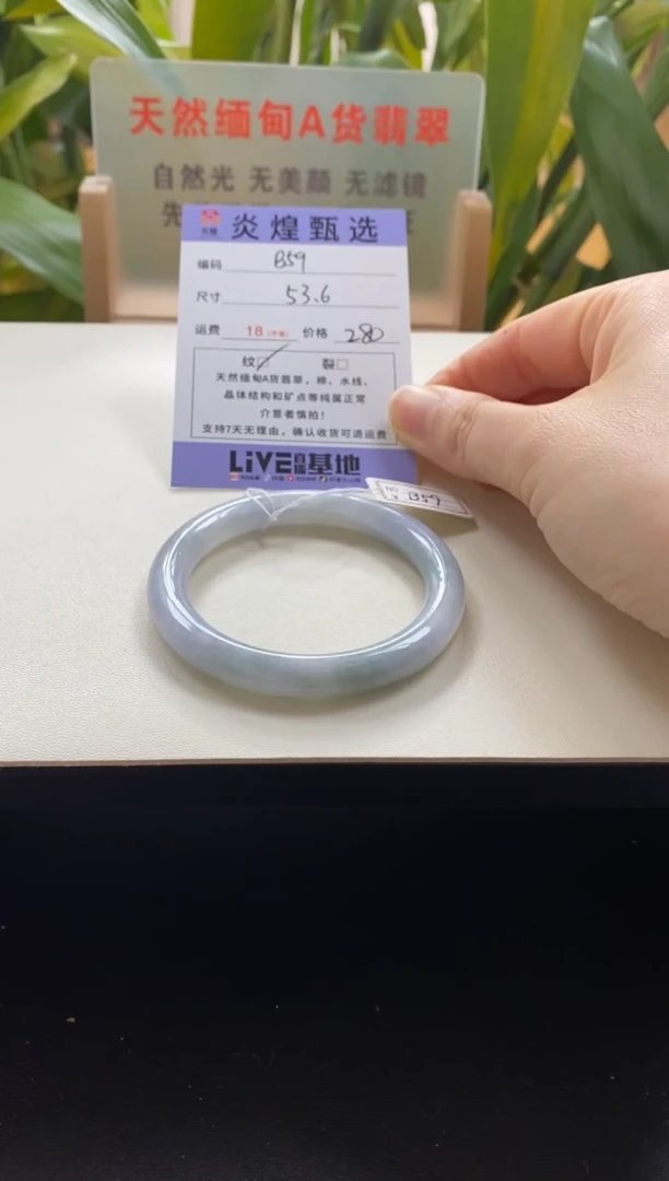 未镶嵌手镯翡翠圈口53编码b59