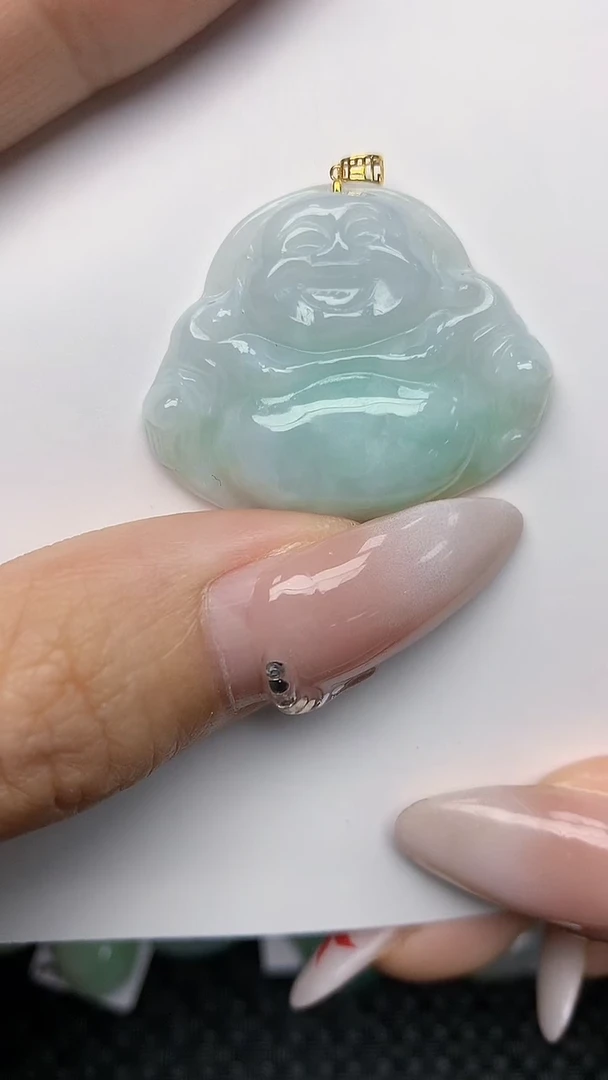 【闪购商品】翡翠颈饰18K金镶嵌天然翡翠A货
