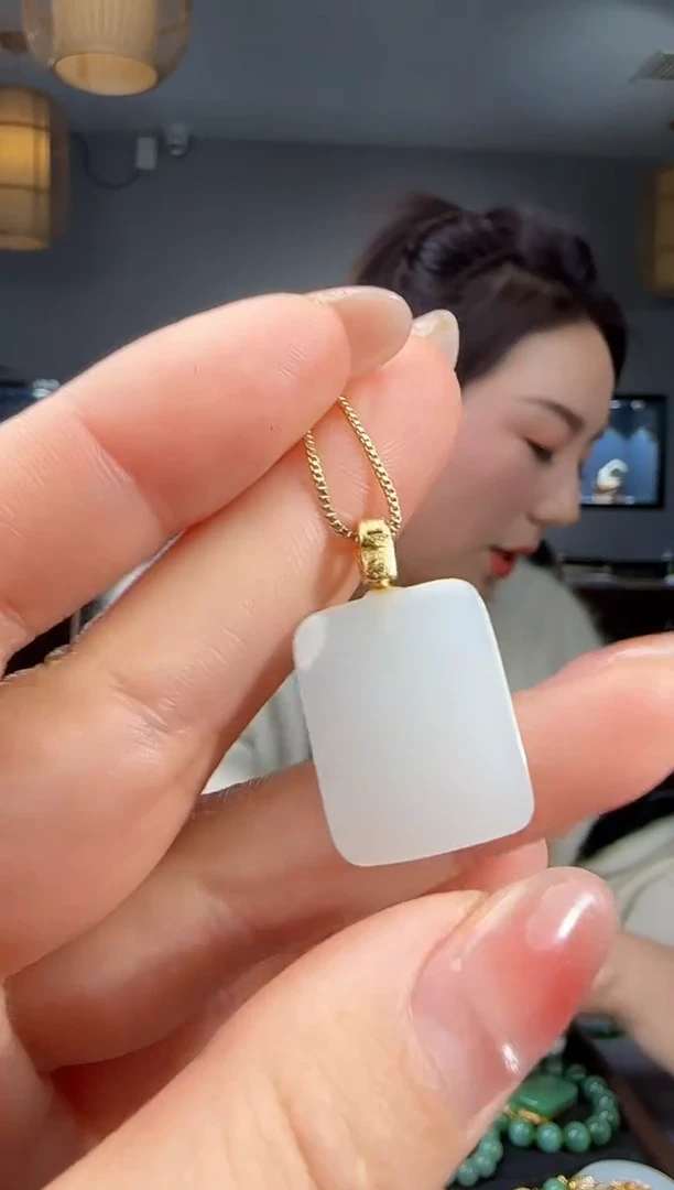 吊坠(不含链)银S925镶嵌和田玉1