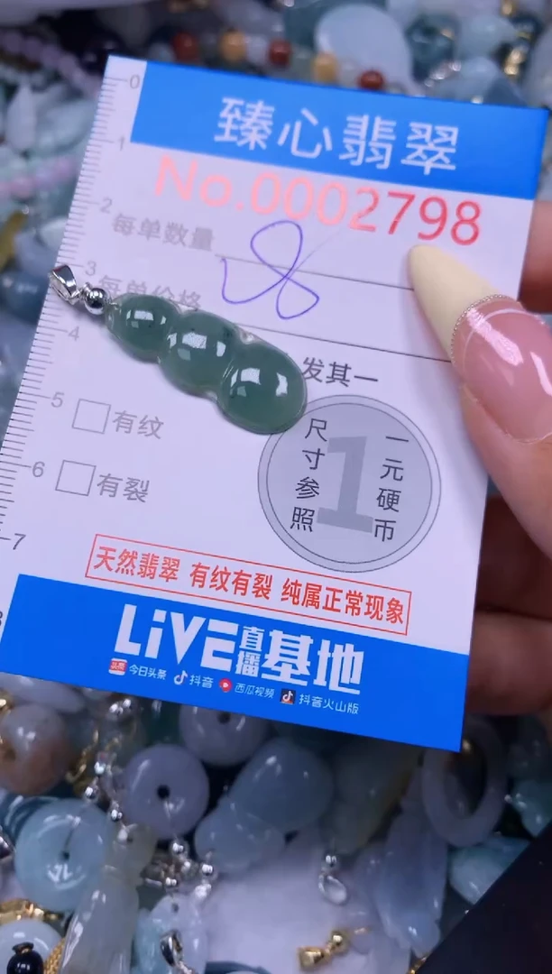 翡翠未镶嵌颈饰含绳000