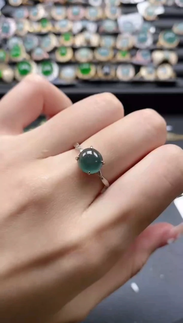 【闪购商品】翡翠戒指银S925镶嵌51511