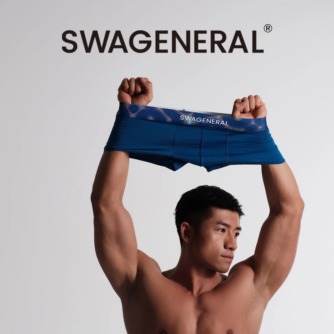 【新品】SWAGENERAL海洋浪涌系列3条装蓝色舒适透气男士四角内裤