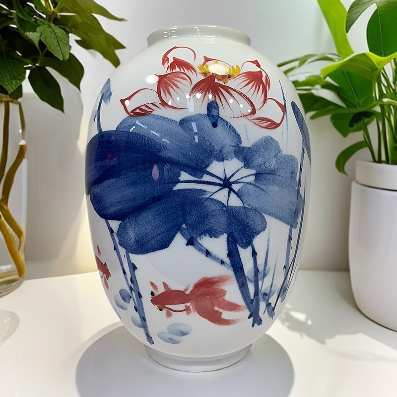 景德镇高温陶瓷摆件花瓶 冬瓜瓶