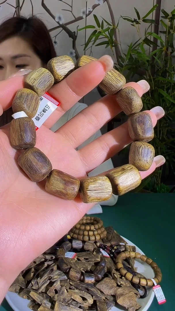【闪购商品】沉香手串沉浮老料树心油单圈白棋