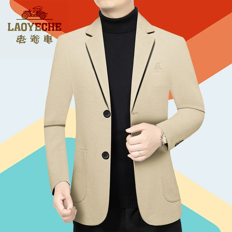 LAOYECHE/老爷车高档男士西服外套春秋新款洋气修身休闲西装上衣