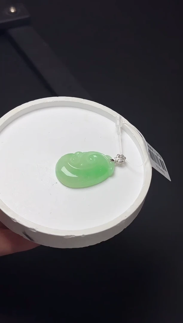 颈饰18K金镶嵌翡翠YM1460-3 如意