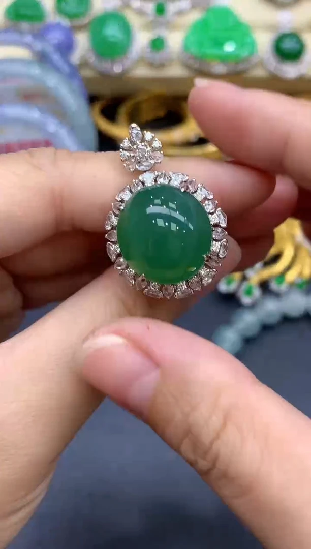 18K金镶嵌戒指翡翠856-中国好珍宝