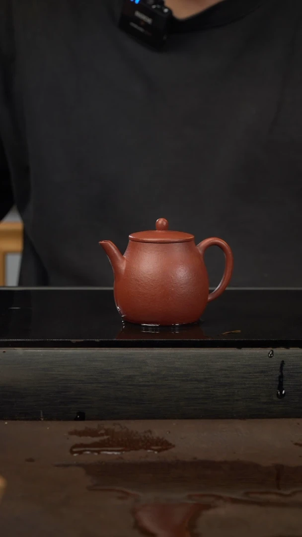 茶壶紫砂21，平盖壶朱泥，100cc