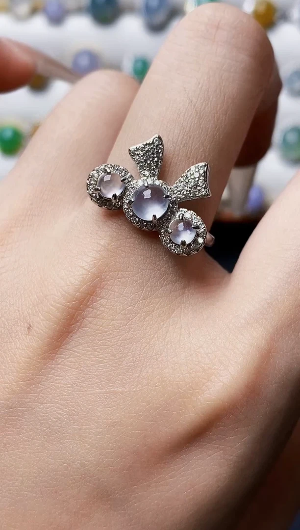 银S925镶嵌戒指翡翠7280