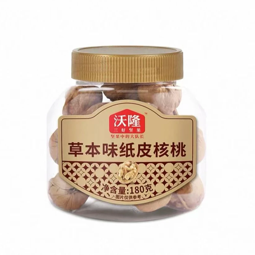 【保质期至25.11.3】沃隆 草本味纸皮核桃180g*1罐