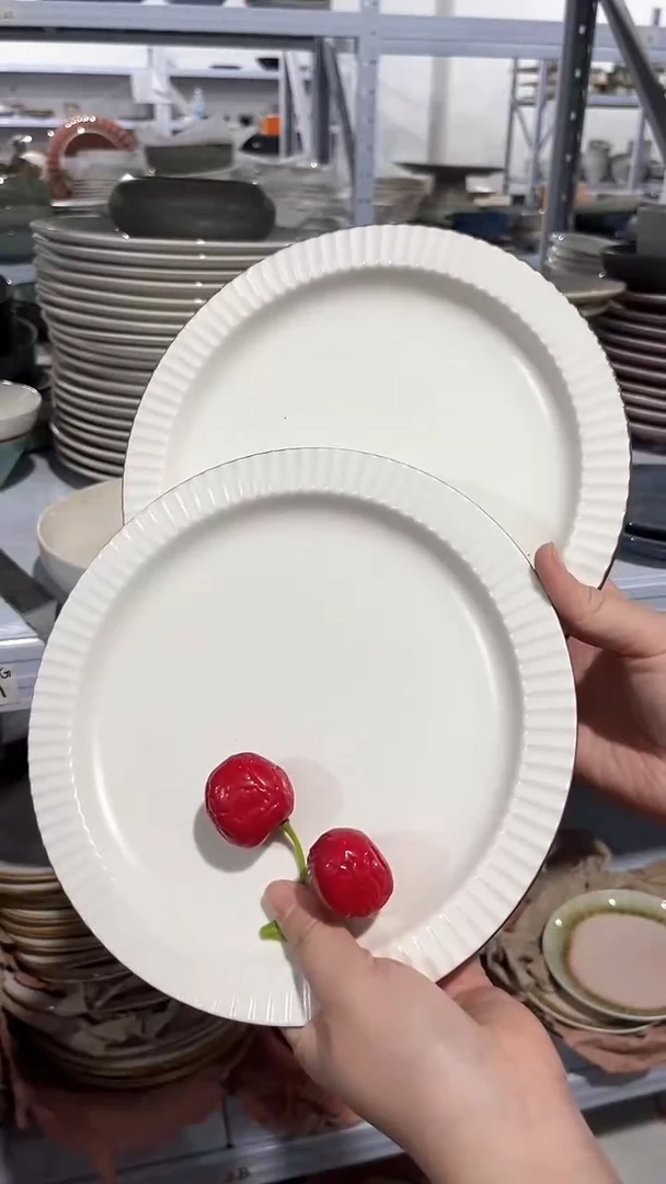 【闪购商品】瓷片外贸尾货瑕疵满20包邮X2 咖边浅盘M3