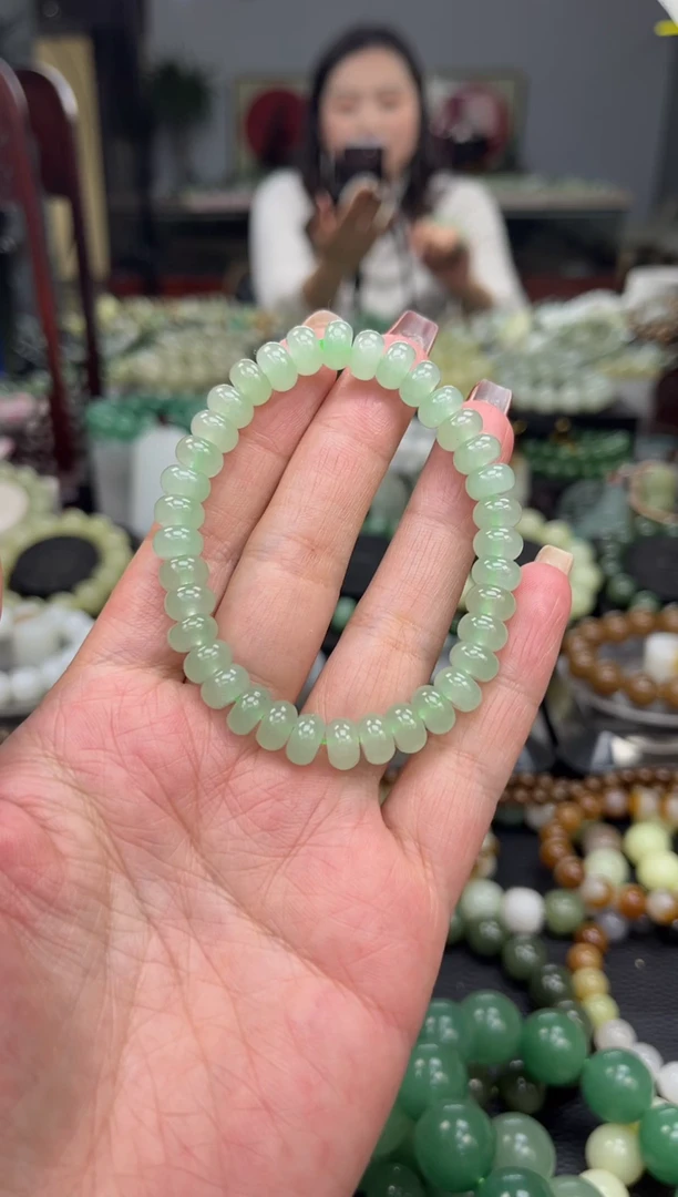 【闪购商品】东陵石手串未镶嵌新疆阿克苏翠玉算盘珠