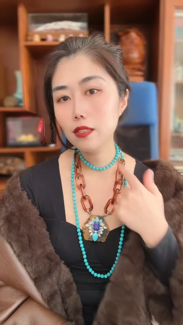 合金无合金无孤品不折腾系列蓝色长款毛衣链不退