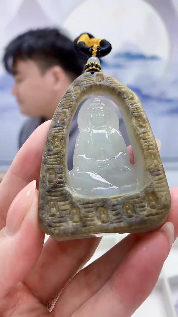 未镶嵌定制翡翠5060MM-毛货挂件137